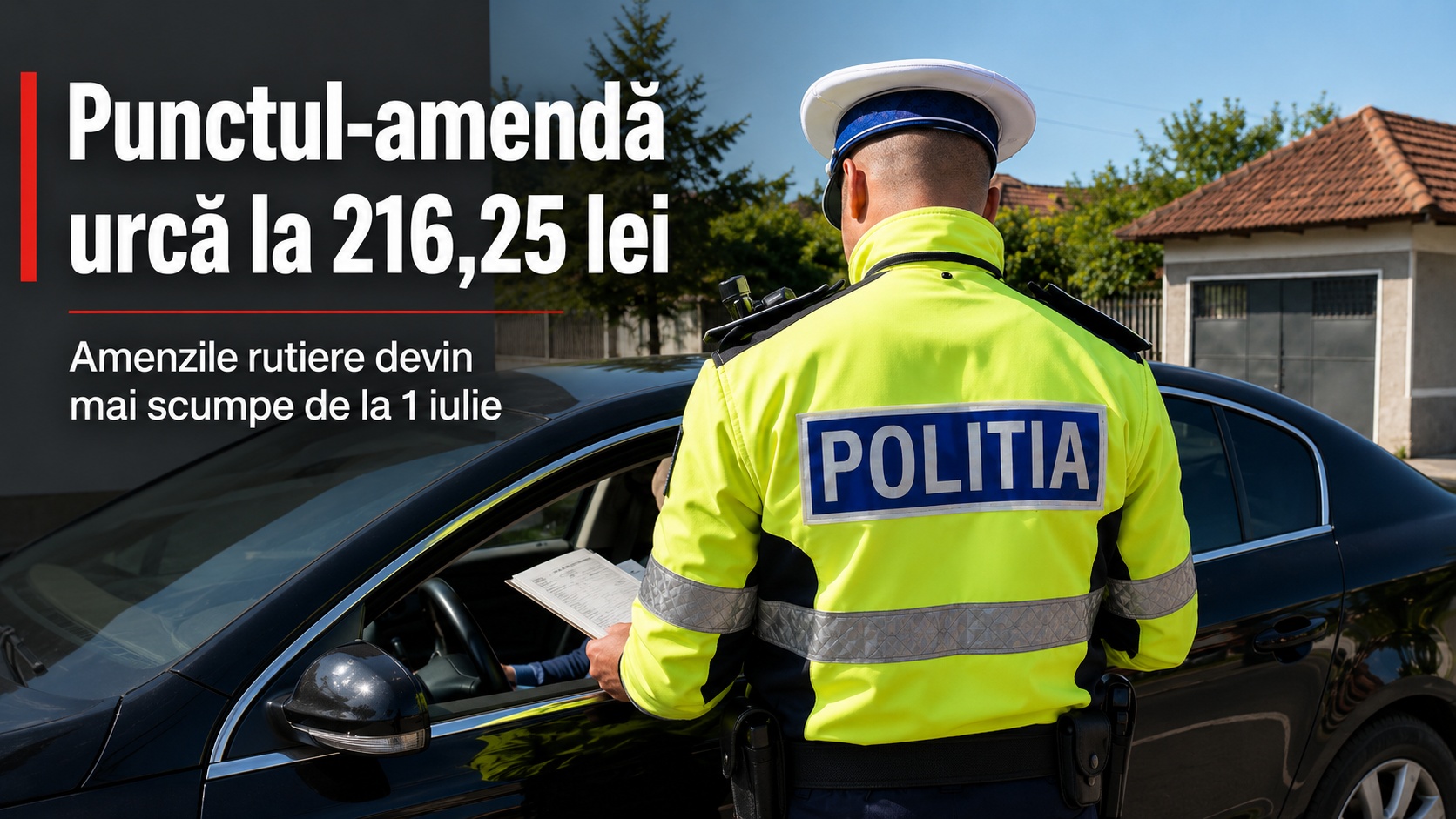 Punctul-amendă urcă la 216,25 lei - amenzile rutiere devin mai scumpe de la 1 iulie