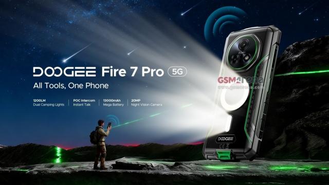 <b>Doogee anunță trei telefoane noi; Fire 7 Pro atrage atenția prin lumina de camping și bateria gigantică de 13.000 mAh</b>Doogee a prezentat trei modele noi de telefoane, dar cel care iese imediat în evidență este Fire 7 Pro, un smartphone rugged gândit pentru utilizatorii activi, care stau mult în natură sau lucrează în medii solicitante. Vine cu o dotare puțin obișnuită