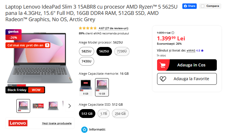 Black Friday 2025, Live Blogging Mobilissimo; Reduceri și cataloage eMAG, PC Garage, Fashion Days, evoMAG.ro, Flanco... - imaginea 371