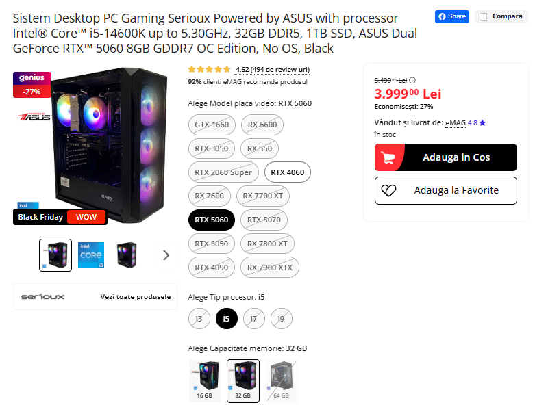 Black Friday 2025, Live Blogging Mobilissimo; Reduceri și cataloage eMAG, PC Garage, Fashion Days, evoMAG.ro, Flanco... - imaginea 408