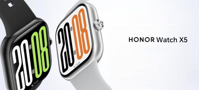 HONOR Watch X5 anunţat: ceas cu ecran AMOLED mare, 120 moduri sport, certificare 5 ATM