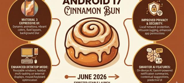 Ce va aduce Android 17 sub numele Cinnamon Bun; Avem informații despre interfața nouă, AI și desktop mode