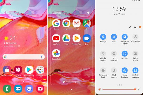 Interfață grafică Samsung Galaxy A70 (capturi de ecran)