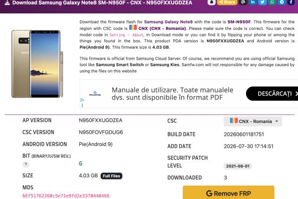 Galaxy S8 și Note8 primesc firmware nou după aproape 9 ani