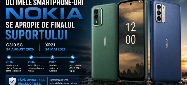Ultimele pagini din povestea Nokia pe Android – G310 5G iese din suport în august 2026, iar XR21 îl urmează în 2027