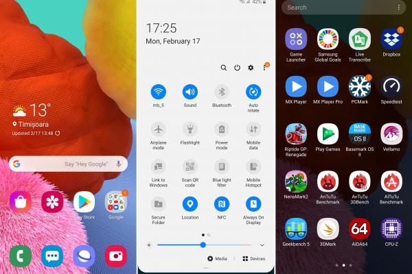 Interfață grafică Samsung Galaxy A51 (capturi de ecran)