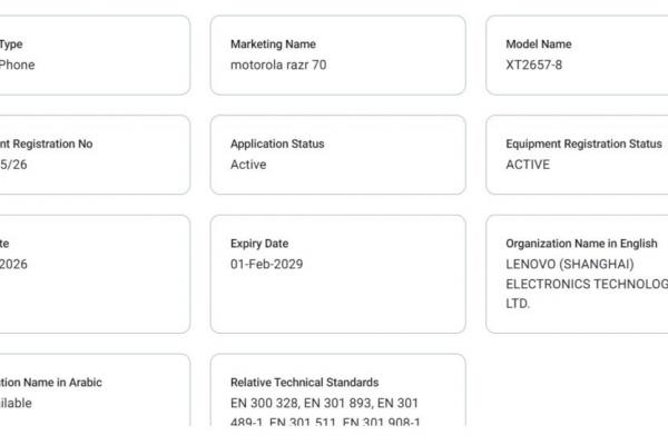 Motorola razr 70 - Certificări
