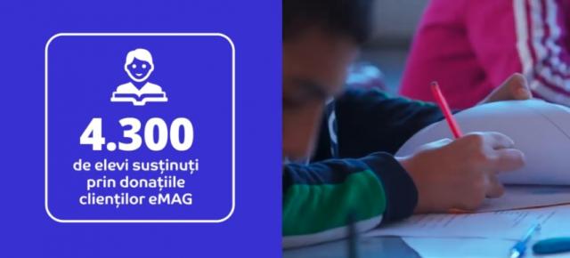 Donaţiile clienţilor eMAG au oferit o şansă la educaţie pentru 4300 de elevi