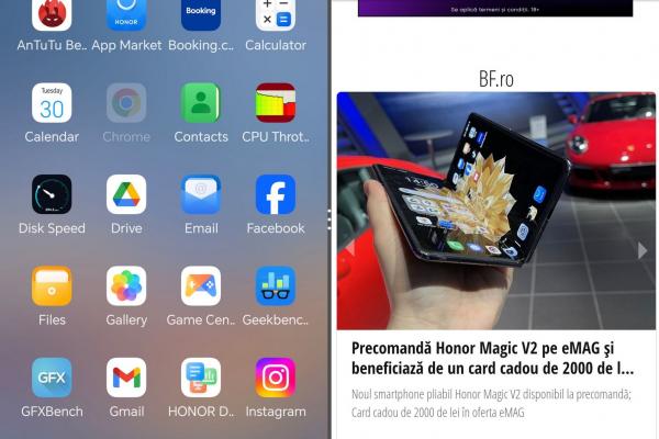 Honor Magic V2 - Capturi UI