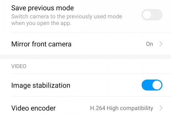 Interfață grafică camera Xiaomi Redmi Note 8 Pro