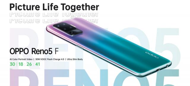 Seria de telefoane Oppo Reno5 va mai primi un model; Se numește Reno5 F și îl vedem azi într-o randare oficială