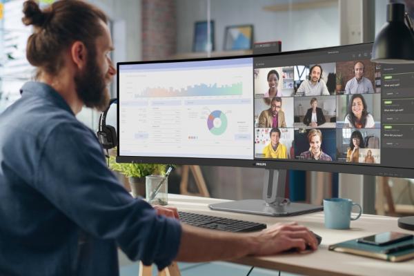 Philips 49B2U6900CH: Un monitor inovator pentru profesioniști; cu Smart KVM și webcam auto-încadrant