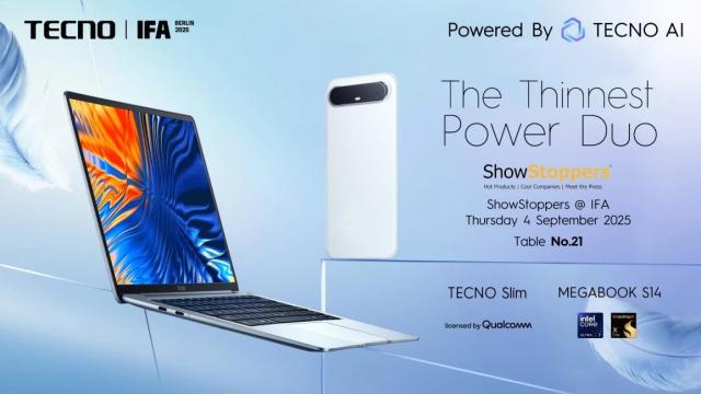 <b>IFA 2025: Tecno prezintă smartphone-ul Spark Slim cu talie de 5.93 mm și baterie mult mai mare decât S25 Edge</b>Anunțurile de la IFA 2025 au început deja, cu toate că porțile târgului nu s-au deschis oficial. Printre expozanții de la fața locului se numără și Tecno care aduce telefoanele super subțiri Tecno Spark Slim și Pova Slim. Apare și un laptop 