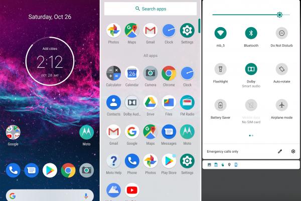 Interfață grafică Motorola One Action (capturi de ecran)
