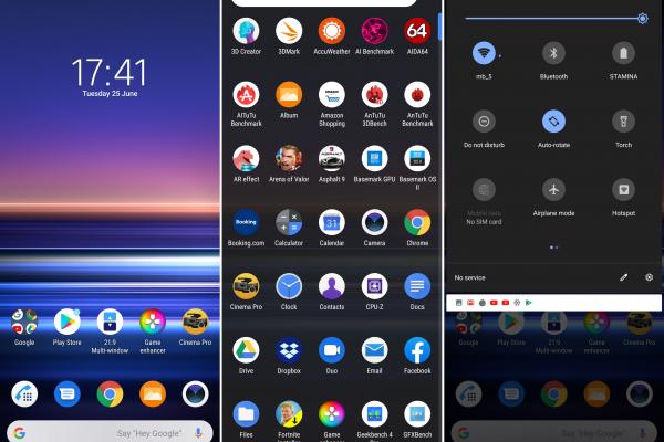 Interfață grafică Sony Xperia 1 (capturi de ecran)