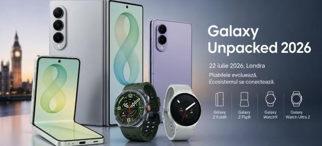 Toată gama Samsung Galaxy Unpacked 2026: Pliabilele Galaxy Z Fold8 și Flip8, alături de noile ceasuri inteligente apar în imagini înainte de debut