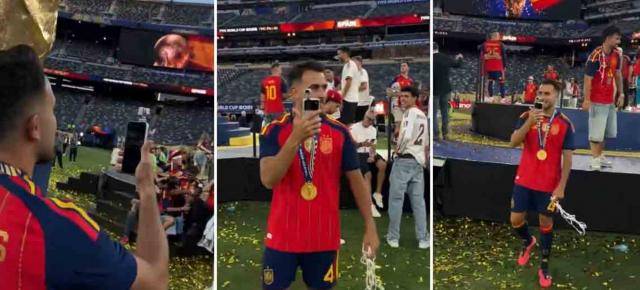 Un fotbalist al Spaniei, surprins cu HONOR Robot Phone la marea finală
