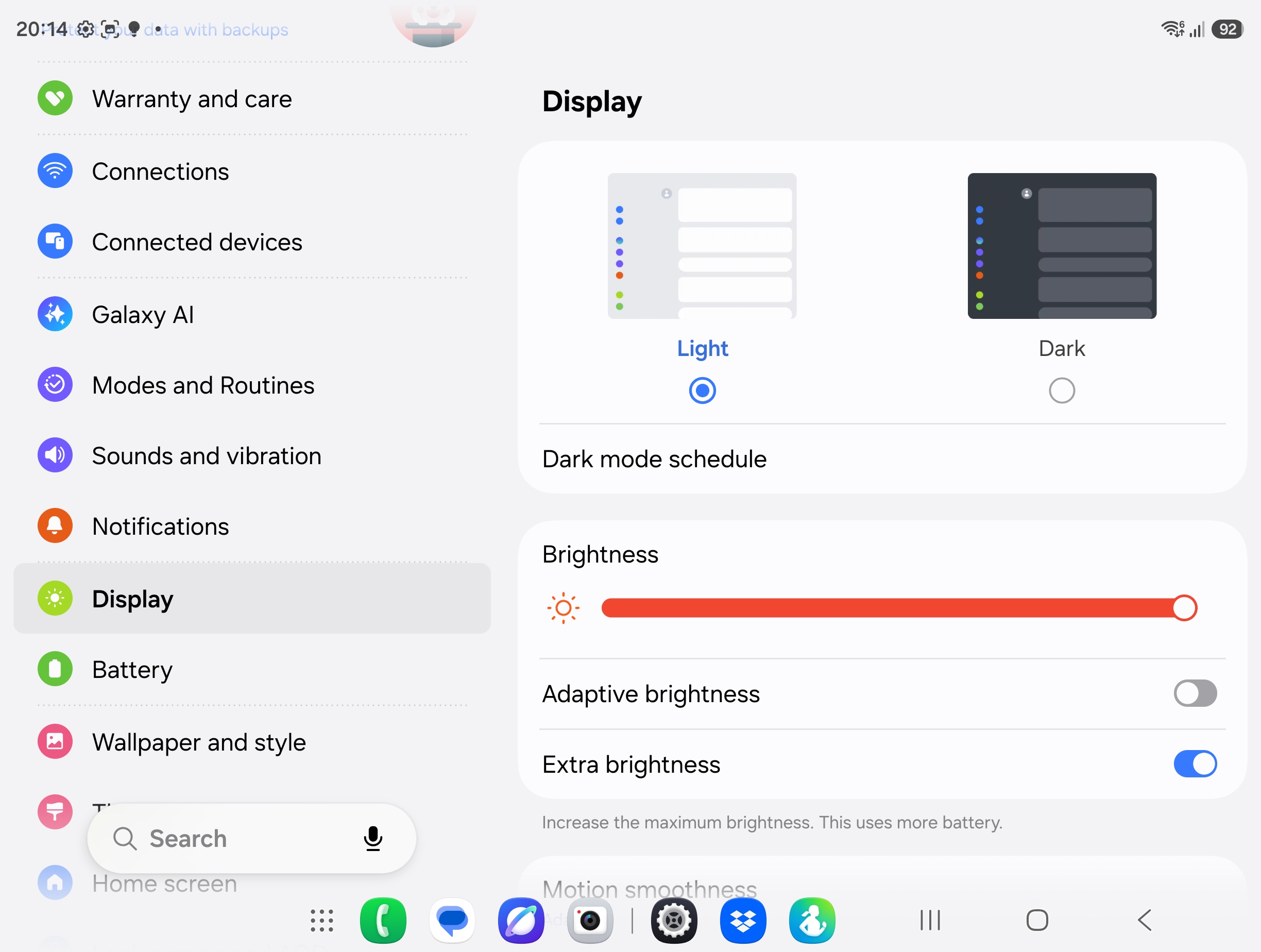 Samsung Galaxy Z Fold8 - Opțiuni ecran (galerie)