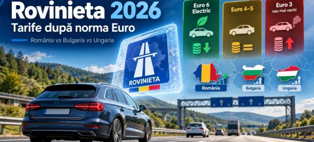 Rovinieta se schimbă de la 1 octombrie 2026: cât vor plăti șoferii în funcție de norma Euro și cum se compară România cu Bulgaria și Ungaria