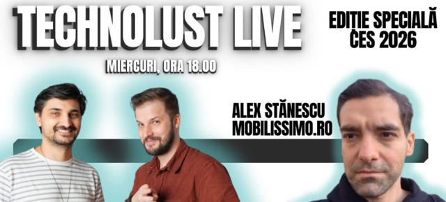 Suntem invitaţi la podcast, mâine, pe 14 ianuarie! Vorbim despre CES 2026 la Technolust