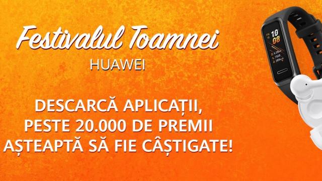 <b>Huawei îţi oferă peste 20.000 de premii în cadrul campaniei de toamnă Festival of Apps; Descarcă şi câştigă!</b>Huawei a anunţat ediţia de toamnă a campaniei Festival of Apps, care aduce utilizatorilor Huawei 20.000 de premii în momentul când descărca aplicaţii din magazinul AppGallery. Concursul Festivalul Toamnei 