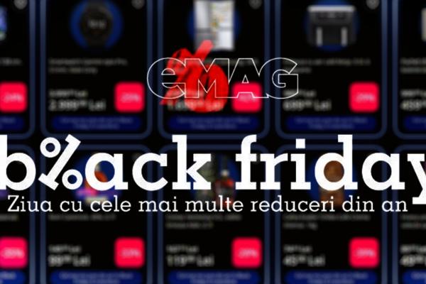 eMAG dezvăluie noi oferte din campania Black Friday 2024: Televizor Samsung OLED la 3999 lei, geacă cu 71% discount, friteuză Ninja