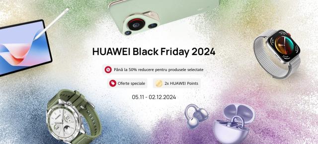 Black Friday 2024 la HUAWEI Store: Reduceri și extra-avantaje la achiziția de smartphone-uri, tablete și gadget-uri