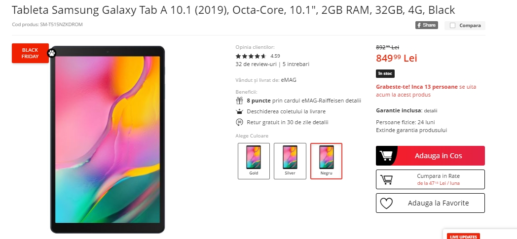 Black Friday 2019, Live Blogging Mobilissimo.ro; Reduceri și oferte eMAG, PC Garage, evoMAG, Cel.ro, Altex și alții.. - imaginea 411