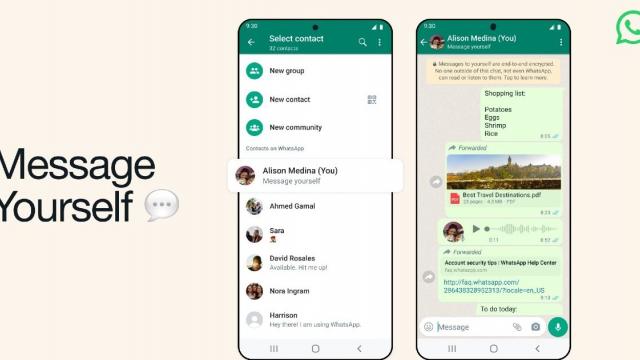 <b>Funcția „Message Yourself” ajunge la toți utilizatorii de WhatsApp; Ne permite sa salvăm rapid informații și să le distribuim pe alte dispozitive</b>În urmă cu ceva timp vă anunțăm că WhatsApp aduce noi funcții în aplicația de mesagerie. Pe atunci aflam de opțiunea „Message Yourself” prezentă deja în cazul altor aplicații similare. Totuși, iată că ea ajunge acum oficial la toți utilizatorii