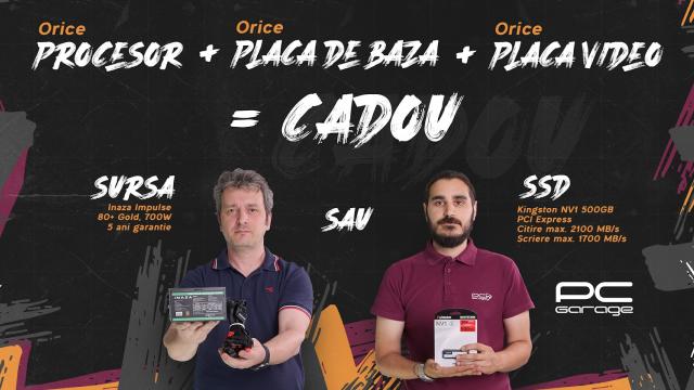 <b>PC Garage îţi oferă o sursă sau un SSD cadou la alegere prin campania "Te echipăm gratuit"</b>PC Garage vine în întâmpinarea perioadei Back to School, care coincide şi cu o toamnă cu multe lansări de jocuri, prin relansarea campaniei "Te echipăm gratuit". Oferă de această dată posibilitatea de a alege un cadou primit odată cu achiziţionarea