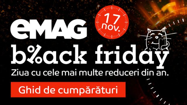 <b>eMAG dezvăluie detaliile complete despre campania Black Friday din acest an; ni se promit reduceri medii de 34%</b>Doar câteva zile ne mai despart de promoțiile Black Friday și unul dintre cei mai mari retaileri de pe plan local, adică eMAG s-a pregătit serios pentru campania din acest an. În cadrul unui eveniment de presă comerciantul 