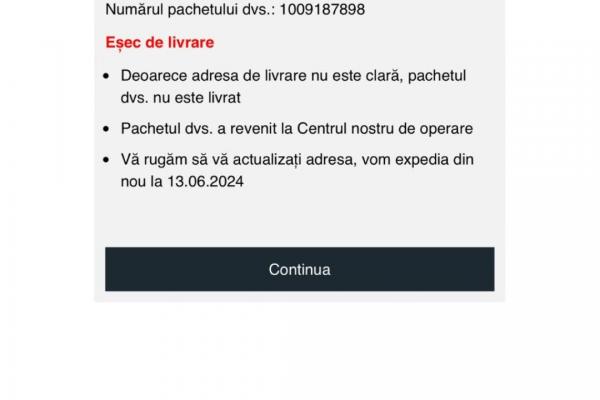 SMS Phishing - Posta Romana