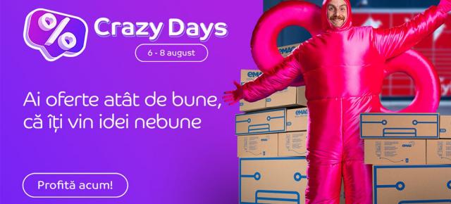 Ofertele Crazy Days by eMAG sunt aici în perioada 6-8 august; Campania ce îți aduce reduceri pentru toate produsele favorite