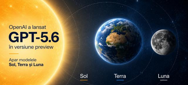OpenAI a lansat GPT-5.6 în versiune preview; Apar modelele Sol, Terra și Luna