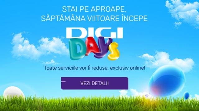 <b>[UPDATE: Avem detalii despre oferte] Digi Days, sărbătoarea reducerilor pentru clienții existenți Digi începe pe 11 mai; Toate serviciile reduse!</b>Dacă vă numărați printre clienții existenți Digi și dețineți un contract pe cale de expirare, aflați că norocul este de partea voastră pentru că începând din data de 11 mai operatorul va da startul unei campanii promo speciale