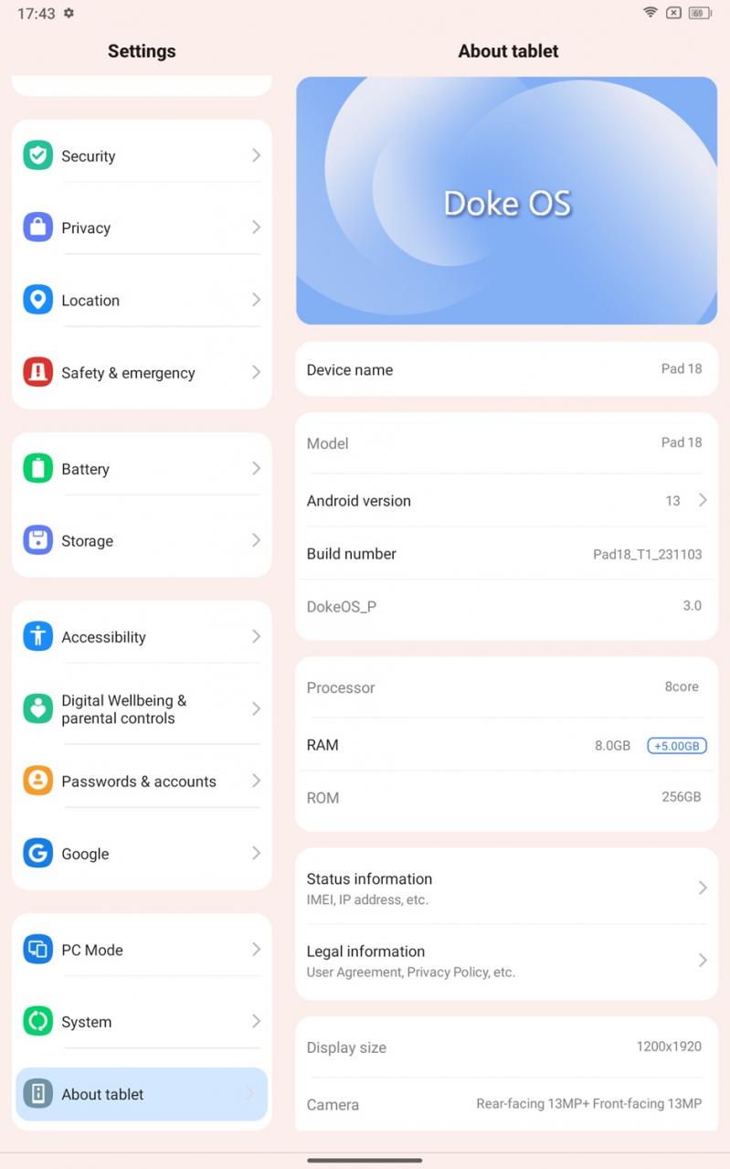 Blackview Oscal Pad 18 - OS, UI & APPS: Screenshot_20231205-174327.jpg