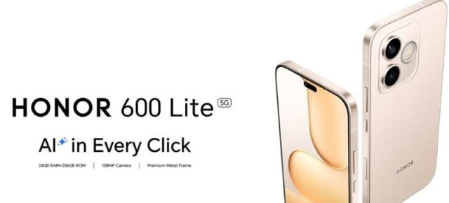Honor 600 Lite debutează discret cu design nou, baterie de 6520 mAh, ecran AMOLED de 120Hz