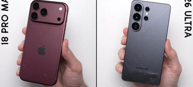 iPhone 18 Pro Max vs. Galaxy S26 Ultra într-un drop test detaliat; Apple câștigă la limită, dar ambele telefoane au puncte slabe