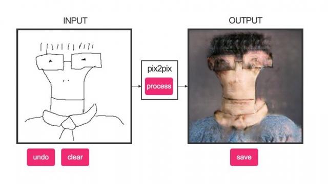 <b>Pix2Pix e cel mai nou program de editare/generare foto facială; Transformă orice mâzgăleală într-un monstru</b>În ultima vreme au ajuns în mainstream numeroase aplicații de editare foto, de la ineditul Prisma ce ne transforma fotografiile în opere de artă și până la FaceApp - software ce ne permitea modificarea facilă și pe care vi l-am prezentat și noi anterior. 