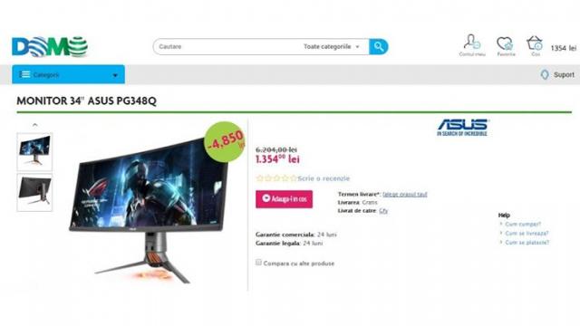 <b>Domo o comite din nou! Listează în ofertă monitoare la reduceri incredibile, dar anulează comenzile instant!</b>Retailerul domo.ro a mai avut de-a lungul anilor diverse erori tehnice ce au dus la afișarea unor produse la reduceri foarte mari, dar nici una dintre comenzile realizate nu au fost onorate. Asta se întâmplă și astăzi când retailerul a afișat preț de 