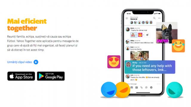<b>Yahoo Together este o reinventare a lui Messenger ce pune accentul pe discuțiile în grup</b>Pe neașteptate cei de la Yahoo au anunțat în ultimele ore lansarea lui Yahoo Together, o aplicație ce poate fi considerată drept o reinventare a lui Messenger care pune focusul pe discuțiile în grup. Astfel, grupurile de prieten pot interacționa