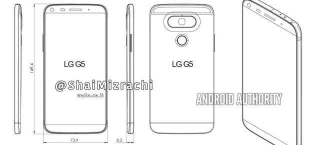 LG G5 îşi prezintă noul design în schiţe ajunse pe web, ar putea include o baterie înlăturabilă prin zona inferioară