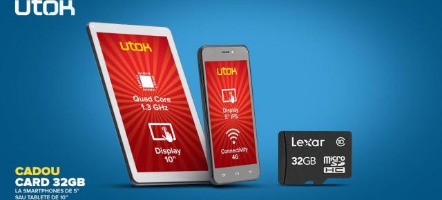 UTOK revine cu reduceri pentru smartphone-uri și tablete; se oferă și carduri microSD de 32 GB pentru unele produse