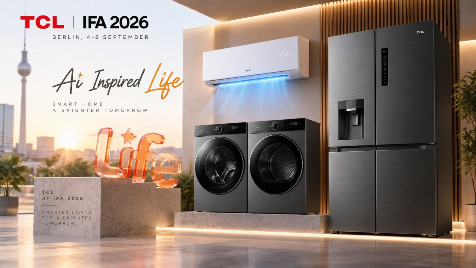 TCL aduce AI-ul în electrocasnice la IFA 2026: frigiderul trece de la +5°C la -20°C, P9 își reglează singur spălarea