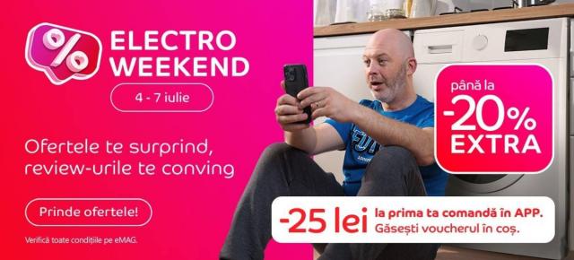 eMAG dă startul Electro Weekend: Reduceri mari la smartphone-uri, gadgeturi și electrocasnice, între 4 și 7 iulie
