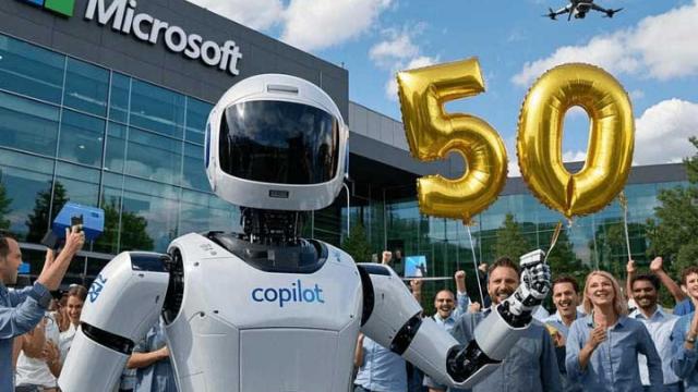 <b>Microsoft împlinește 50 de ani și promite inovații majore în AI; Copilot devine piesa centrală</b>Pe 4 aprilie 2025, Microsoft va sărbători 50 de ani de existență cu un eveniment special la sediul său din Redmond, Washington. Dar nu va fi doar o petrecere aniversară – compania are de gând să anunțe noi progrese în inteligența artificială și în Copilot