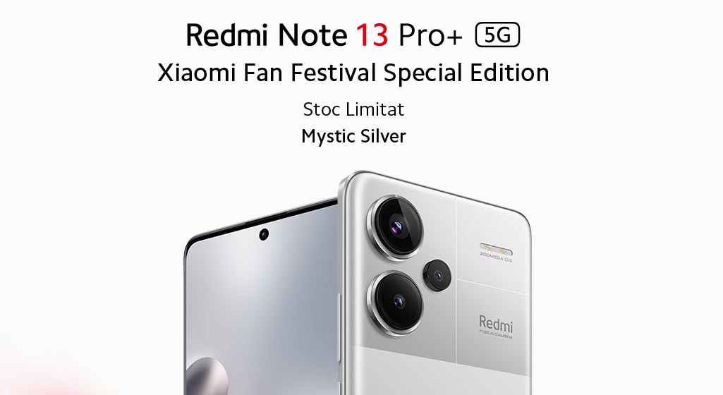 Redmi Note 13 Pro+ 5G vine acum pe varianta Mystic Silver și avem lansarea locală marcată de un concurs The Color Run