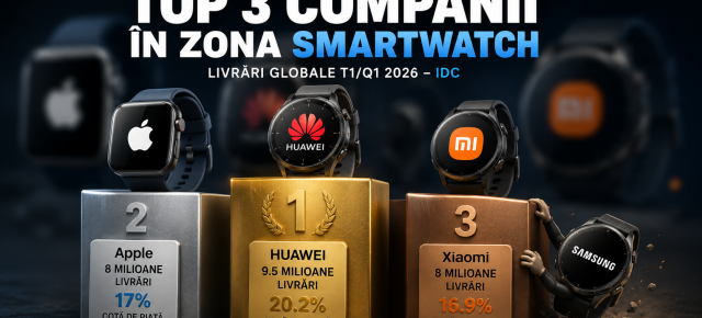 HUAWEI domină în continuare piața smartwatch, Apple și Xiaomi se bat la mustață pentru locul 2, iar Samsung în picaj masiv