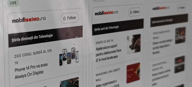 Google News Showcase lansat astăzi oficial în România, destinat publicațiilor de știri; Articolele Mobilissimo în Google News și Google Discover