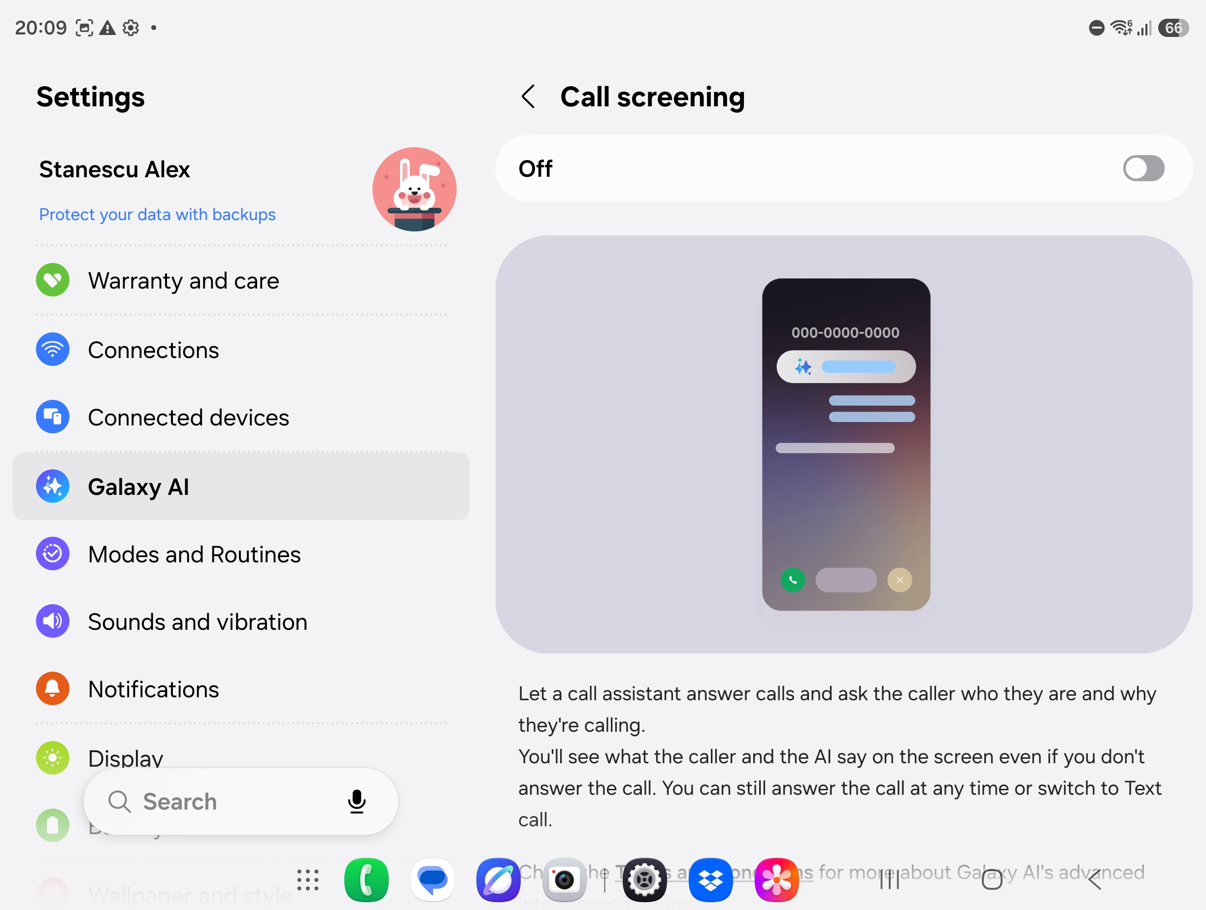 Galaxy AI Z Fold8: Screenshot_20260724_200954_Call settings.jpg